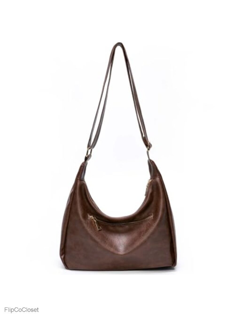 Vegan Leather Slouchy Hobo Shoulder Bag Crossbody Everyday Purse